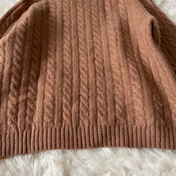 Mcfee Wool-Cashmere Blend Short Cable Knit Light Brown - Picture 6 of 7